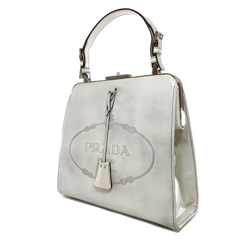 Prada Quarzo Spazzolato Logo Frame Bag 